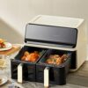 2Pcs Silicone Air Fryer Liners, Rectangle Reusable Air Fryer Silicone Pots, Air Fryer Accessories, Easy to Clean Air Fryer Baking Tray Oven Acces
