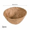 2 Pcs Hanging Basket Liner 14 Inch Outdoor Planter Liners Round Coco Fiber Liner Pre-Formed Replacement Basket Shaped Liner Natural Coconut Fiber