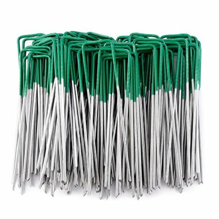 MINSHAM 50 Pack Artificial Grass Turf U Pins Galvanised Metal Pegs Staples Weed Garden Bevelled (50 PACK)