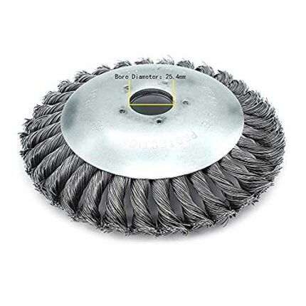 Steel Wire Weeding Head 6/8 Inch Rotating Wheel Brush Disc for Lawn Garden Agriculture Tools - Inner Hole 25.4 mm (6 Inch)
