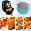 2pcs Air Fryer Basket Silicone, Silicone Air Fryer Liners, Silicone Pot Silicone Pans, Silicone Pot Square Liner Reusable for 3-5 Quart Air Fryer