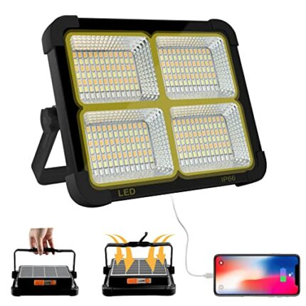 CosyEasy 100W Rechargeable Work Light, 10000Lum Portable Solar LED Floodlight with USB Port,16500mAh Battery Capacity (B)