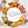 2PCS Air Fryer Double Layer Grilling Rack with 4 Skewers, Multi-purpose Dual Air Fryer Accessories, Stainless Steel for Barbecue, Roasting Oven (