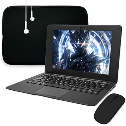 aichiw 10.1 Inch Laptop Windows 10 Quard Core Notebook Lightweight Mini Netbook Computer with Intel CPU 4GB RAM 64GB eMMC Storage, Laptop Sleeve,