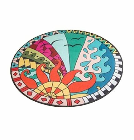 Home Office Desk Chair Mat for Floor Protection,Round 80 CM Child Rug Yoga Mat,A