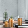 Yinuo Candle Flameless Led Candles Light Flickering,Real Wax Fake Wick Moving Flame Faux Wickless Pillar,with Timer Remote,Suit for Festival Wedd
