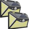 ZFITEI Upgraded Solar Lights, 203LED Solar Lights Garden,Solar Security Light Motion Sensor Wall Lights,Solar Powered Lights with 3 Intelligent M