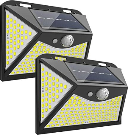ZFITEI Upgraded Solar Lights, 203LED Solar Lights Garden,Solar Security Light Motion Sensor Wall Lights,Solar Powered Lights with 3 Intelligent M