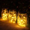 3 Pack Solar Mason Jar Lights,30 LED Water-Proof Outdoor Solar Lanterns,Garden Lights,Hanging Lights for Outside,Wedding, Party, Bar, Garden,Chri