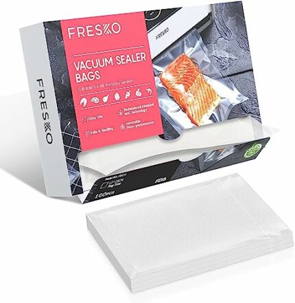 FRESKO Vacuum Sealer Bags 15x25cm/100pcs, Textured Vacuum Food Sealer Bag Thick Embossed Bags, Designed for Sous Vide Cooking and Food Storage |