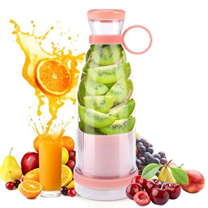 Portable Blender Bottle, Bestcool USB Rechargeable Mini Juice Blender Multifunctional Fruit Juice Mixer Fresh Juice Blender Bottle with Handle fo