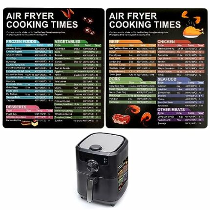 Cooking Times Chart, 2Pcs Cook Chart Kitchen Unit Conversion Charts Set 7.9''x6.3'' Magnetic Temperature Quick Reference Guide Cookware Accessori
