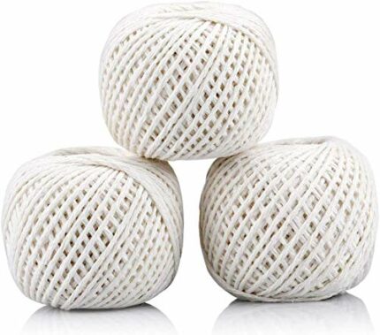 JKG® 3 COTTON TWINE STRING BALLS - Garden String Rope Climbing Plants | Pull From Centre | Jute White Twine String For Crafts | Kitchen Twine | G