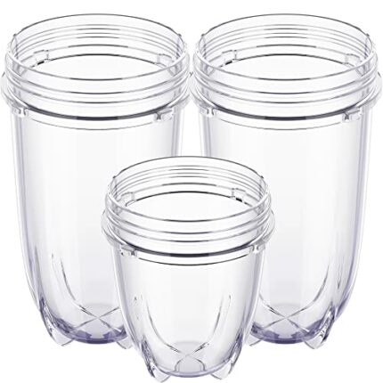 2-pack 16 ounce Cup and 12 ounce Short Cup Replacement Cup Set Fits for Magic Bullet Blenders Cup for 250w （MB1001 Series)
