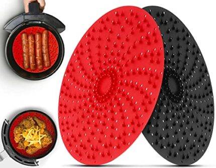 Bristles Design Silicone Air Fryer Liner, 8" Air Fryer Liners Reusable Silicone, Food Grade Non-Stick Air Fryer Silicone liner Parchment Paper Li