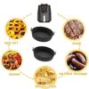 2Pcs Air Fryer Silicone Liners Reusable Air Fryer Silicone Pot Heat Resistant Round Silicone Baking Pan/Basket Air Fryer Accessories Paper Liners
