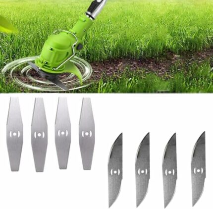 ZJS Brush Cutter Blade Metal Blade，Cordless Grass Strimmers Spare Blade，Garden Grass Strimmers 8 Stainless Steel Blades，For Mowers & Outdoor Powe