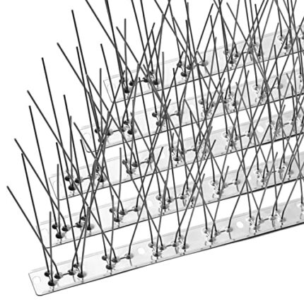 OFFO Bird Spikes with Stainless Steel Base,Pigeon Spikes for Roofs and Windows,Bird Deterrent Spikes Set for Anti Crows,Seagulls and Small Birds,