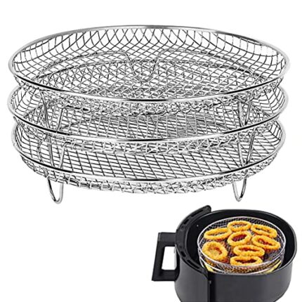 Air Fryer Rack for Ninja Air Fryer, Layered Dehydrator Racks, 304 Stainless Steel Air Fryer Basket Tray, Multi-Purpose Air Fryer Accessories for