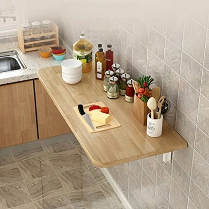GTYT Breakfast Bar Table, Folding Wall Mounted Tables Fold-down Wall Table Kitchen Drop Leaf Dining Table Work Table | Small Space Saving Hanging