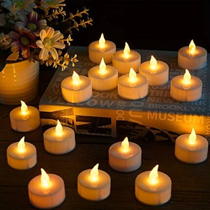 FANSIR LED Tea Light Candles, 50 Pack Flameless Candle Lights Battery Operated Realistic and Bright Led Tea Lights for Party Wedding Birthday Hal