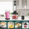 UUOUU Hand Blender 1200W, 5 in 1 Kitchen Stick Immersion Blender with Smart Speed, Heavy Duty Handheld Mixer Stainless Steel, with Milk Frother,