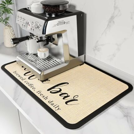 DK177 Coffee Mat Coffee Bar Mat Hide Stain Absorbent Drying Mat Fit Under Coffee Machine Coffee Pot Espresso Machine Coffee Bar Accessories,19"x1