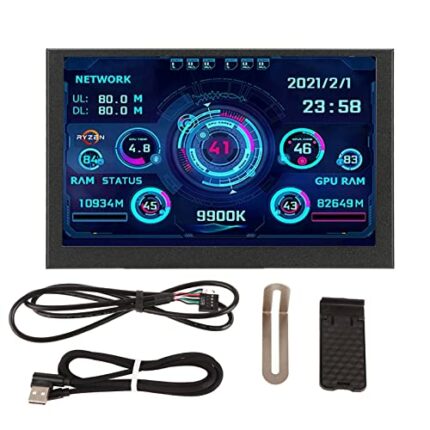 SUNGOOYUE IPS USB Mini Screen,5in PC CPU Data Monitor USB Type C for AIDA64 Temperature Display,PC CPU GPU RAM Data Monitor