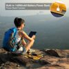 100W Solar 120 LED Rechargeable Work Light, Portable Floodlight 4 Modes Jobsite Construction Lights with Stand, 14000mAH Power Bank Waterproof Sp
