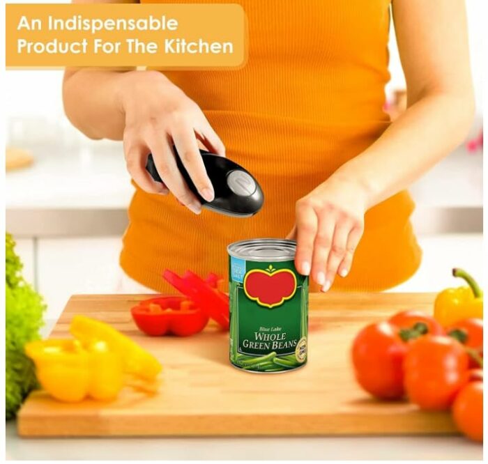 Electric Can Opener Automatic One Touch Switch Cordless Easy Tin Opener Battery Hands-Free Safe Tin Openers UK for Kitchen Arthritis and Seniors