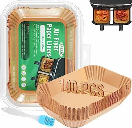 Air Fryer Liners for Ninja, 8.7in Disposable Air Fryer Parchment Paper Liners, Air Fryer Accessories for Ninja AF300UK AF400UK, Foodi, Salter, To