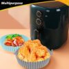 2 Pack Air Fryer Silicone Pot, 8 inch Reusable Air Fryer Silicone Liners Baking Tray, Heat-Resistant Food Grade Silicone Air Fryer Accessory Bask