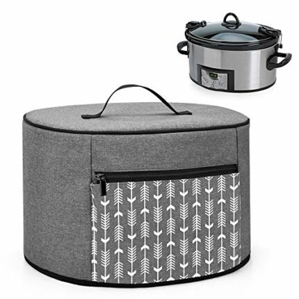Yarwo Slow Cooker Dust Cover Compatible with Morphy Richards, Crock Pot, Russell Hobbs and other 5.7-8L Slow Cooker, with Zipper Pocket and Wipe