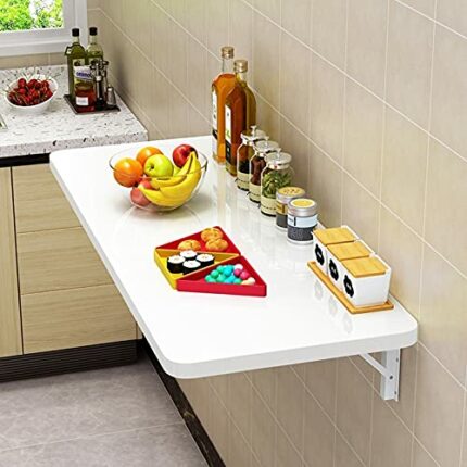 Wall-mounted Folding Table For Kitchen, Computer Workstations for Home Office Work, Foldable Wall Table, Floating Laptop Desk Fold-Down PC Table