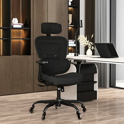 Ergonomic Office Chair - Mesh Office Chair High Back, Rolling Desk Chair, Executive Swivel Chair, Computer Chair with 3D Adjustable Armrest, 3D L