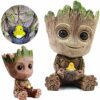 SLOCME Baby Groot Flower Pot - Guardians of The Galaxy Groot for Pen Holder、Desk Ornament、Plants Pot with Drainage Hole