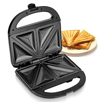 Geepas Toastie Maker | 2 Slice Sandwich Toaster, Cooks Delicious Crispy Sandwiches | 750W, 2 Slice Sandwich Press | Cool Touch Handle, Automatic