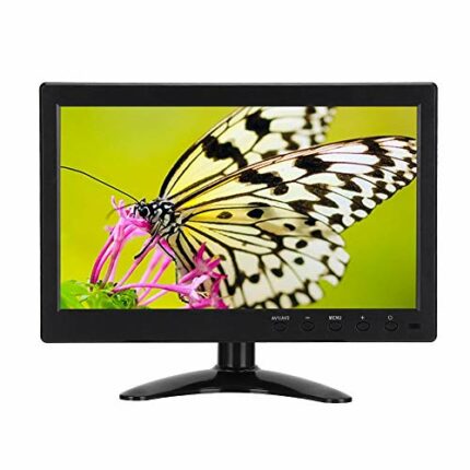 PUSOKEI 10.1-Inch Full HD 1080p LCD Monitor,Widescreen Display Monitor with HDMI/VGA/BNC/AV Input, WLED Backlight, Dual Speakers, for Home Office