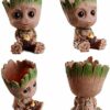 SLOCME Baby Groot Flower Pot - Guardians of The Galaxy Groot for Pen Holder、Desk Ornament、Plants Pot with Drainage Hole