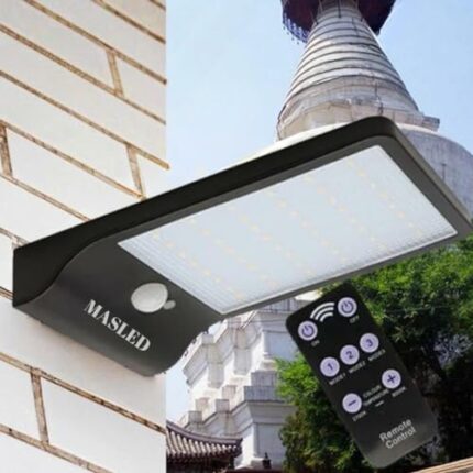 MASLED IP65 Solar Lights Outdoor Garden w/Remote | 2700K-6500K, 3 Intelligent Modes, Adjustable Brightness, Wall or Pole Mount | Ideal as Solar G
