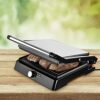 Venga! 2-in-1 Panini Grill and Table Grill, 180° Opening, 2200 W, Stainless Steel/Black, VG COG 3003 BS