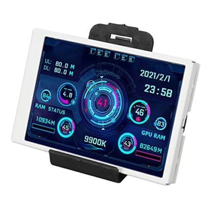 Annadue 3.5 Inch IPS USB Mini Screen, Computer Temp Monitor, PC CPU RAM HDD Data Monitor, PC Sensor Panel Display, Type C Sub Screen (White)