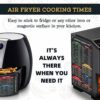 2 Pack Air Fryer Magnetic Cheat Sheet - Air Fryer Cooking Times Chart Magnet Accessories, Airfryer Accessory Quick Reference Guide for Cooking an