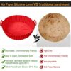 VOLMEY Silicone Pot, 2PCS Reusable Silicone Liners, 7.9 inch Round Air Fryer Basket, Non-Stick Accessories for Air Fryer Oven Microwave Baking Ro