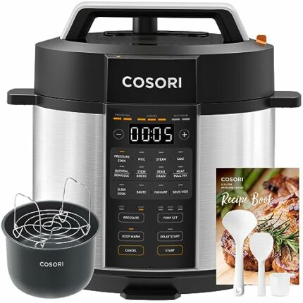 COSORI Electric Pressure Cooker 5.7L, 50 Recipes, 9-in-1 Multi Cooker, Steamer, Rice Cooker, Slow Cooker, Sauté Pan, Yoghurt & Cake Maker, Sous v