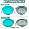 2 Pack Foldable Air Fryer Silicone Pot, 7"Reusable Silicone Air Fryer Liners with 1Pcs Brush, Greaseproof Airfryer Basket Rack Accessories, Repla