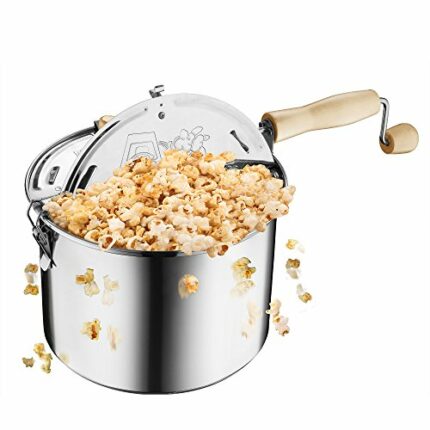 Great Northern Popcorn Company 6251 Northern Original Stainless Steel Stove Top 6 1/2 Kettle-Theater Popcorn at Home, Silver, 6 Quart