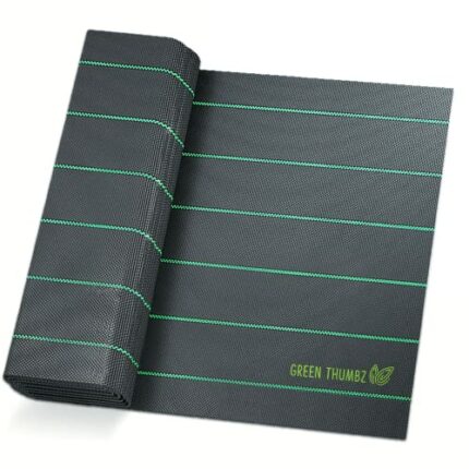 Green Thumbz Heavy Duty Weed Membrane - Folded Weed Control Membrane 1m x 10m (0.93 m² 100gsm) - Breathable Membrane Weed Barrier Fabric, Garden