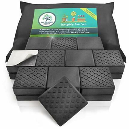 The Garden Gecko Invisible Pot feet for Outdoor Plant pots and Flowers, Solid Rubber Pot risers with a Custom Non-Slip Square Surface Grip | 21 P