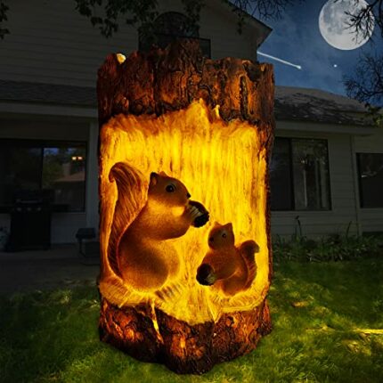KagoLing Garden Ornaments Outdoor, Squirrel Solar Lantern Garden Ornaments Outdoor LED Solar Lamp Waterproof Solar Garden Lights Garden Decoratio